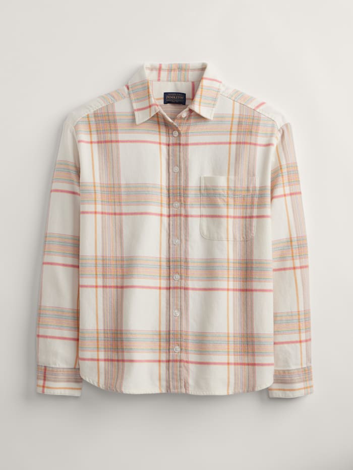 WOMEN'S PLAID BOYFRIEND DOUBLEBRUSHED FLANNEL SHIRT
